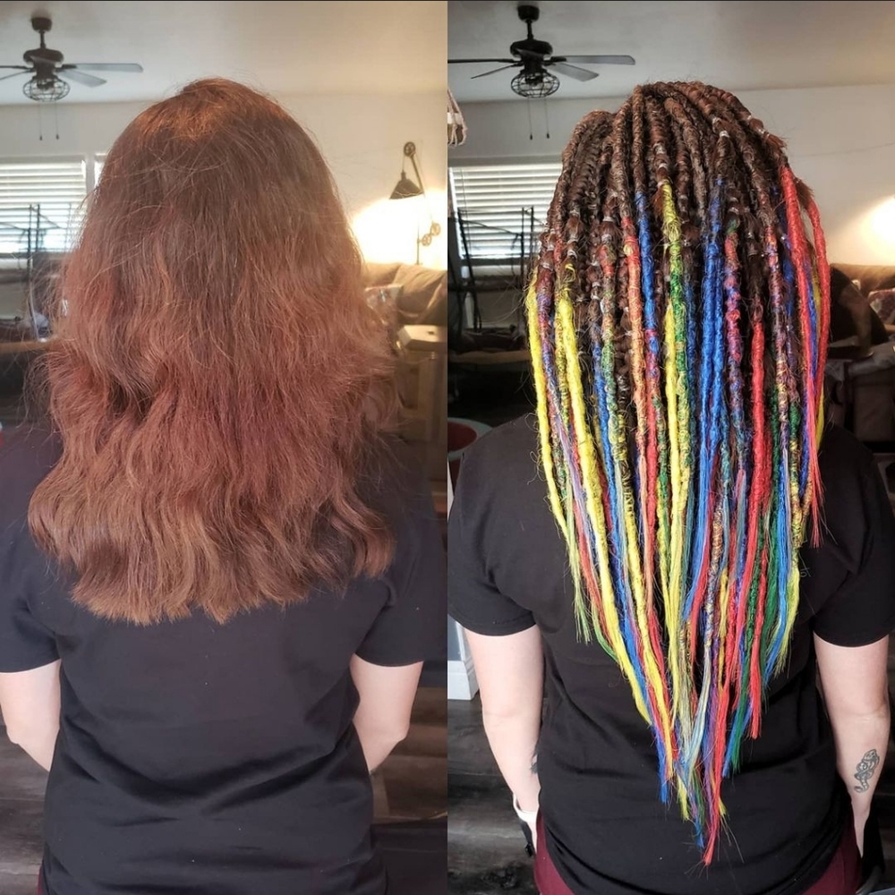 Bolorful boho dreads